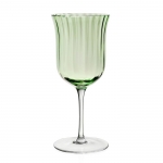 Corinne Water Goblet Green  Color 	Green
Capacity 	320ml / 11oz
Dimensions 	7¾\ / 20cm
Material 	Handmade Crystal Glass
Pattern 	Corinne


